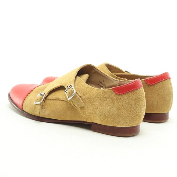 Andrea Women's Tan and Red Buckle Loafers - Picture 7 of 16